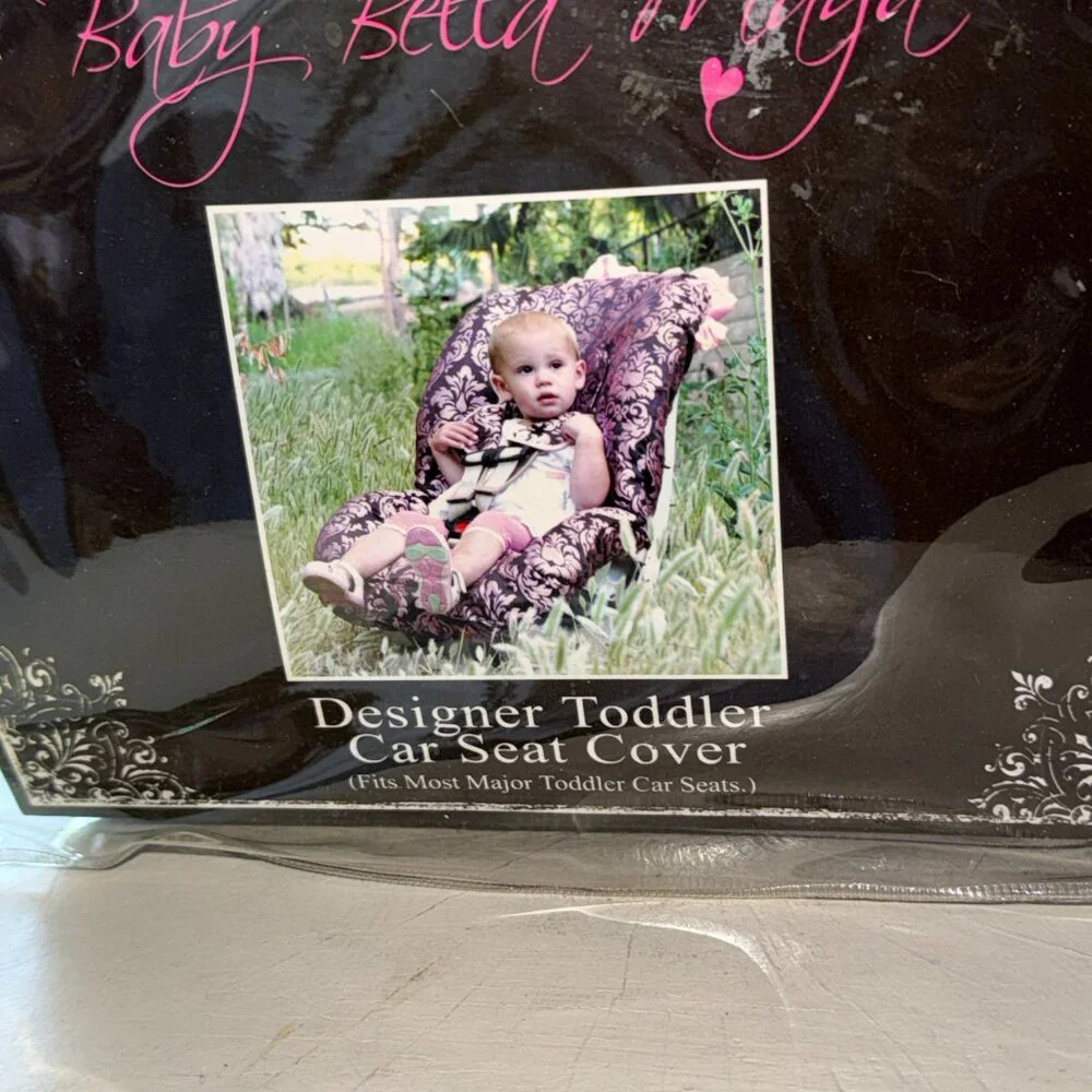 New Baby Bella Maya TODDLER CAR SEAT COVER Green Brown Jacquard Tapestry Satin